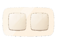 Дизайнерская рамка из натурального стекла 2 местная, бежевый, OF350302 Ambrella Volt