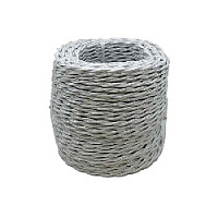 Ретро кабель витой электрический, 3*2.5, белый шелк, Edisel