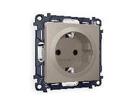 Комплект механизма электрической розетки с/з на винтовых зажимах, серо-бежевый матовый, MA366010 Ambrella Volt