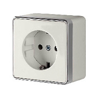 Дизайнерская розетка с заземлением и шторками, слоновая кость, W5071103 Werkel, серия Gallant