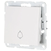 Дизайнерский выключатель-кнопка, белый, 860504-1 LK Studio, одноклавишный, серия LK60