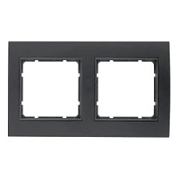 Дизайнерская рамка 2 местная, черный/антрацитовый, алюминий, 10123005 Berker, серия B.3