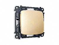 Комплект механизма 1-кл выключателя с подсветкой 3200K мягкий теплый свет, шампань, MO602010 Ambrella Volt, одноклавишный