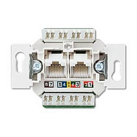 Механизм двойной компьютерной розетки RJ-45, неэкран., кат. 6, EPUAE8-8UPOK6US Jung