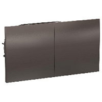 Дизайнерская двойная розетка с заземлением, шторками и с крышкой, мокко, ATN000628 Schneider Electric, серия Atlas Design