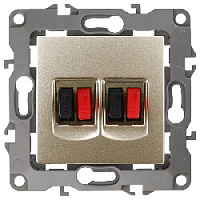 Дизайнерская аудио розетка двойная, шампань, Б0027464 Эра, серия 12