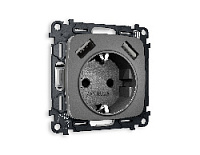 Комплект механизма электрической розетки 2USB A+A 18W (быстрая зарядка) с/з, антрацит серый, MO659010 Ambrella Volt