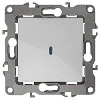 Дизайнерский выключатель с подсветкой, белый, Б0014633 Эра, одноклавишный, серия 12