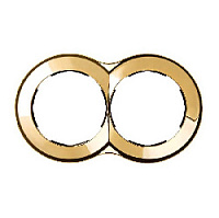 Дизайнерская рамка 2 местная, золото, 88620-36 Simon, серия 88