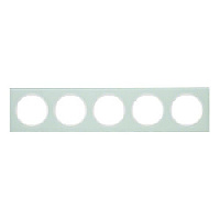 Дизайнерская рамка 5 местная, полярная белизна, стекло, 10152209 Berker, серия R.3