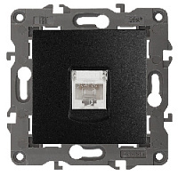 Дизайнерская розетка интернет RJ-45, антрацит, Б0034306 Эра, серия Elegance
