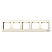Дизайнерская рамка 5 местная, бежевый, MTN515544 Schneider Electric, серия Merten System M-Plan