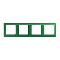 Дизайнерская рамка ударопрочная 4 местная, зеленая, AS584BFGN Jung, серия AS 500