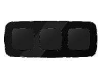 Дизайнерская рамка из натурального стекла 3 местная, черный, OF350803 Ambrella Volt