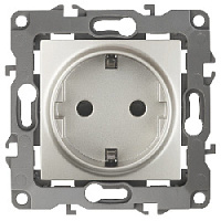 Дизайнерская розетка с заземлением без м.лапок, перламутр, Б0019310 Эра, серия 12