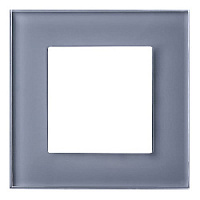 Дизайнерская рамка 1 местная, серая платина, стекло, GL-P101-GPG CGSS, серия Эстетика