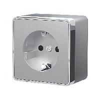 Дизайнерская розетка с заземлением, серебро, W5071006 Werkel, серия Gallant