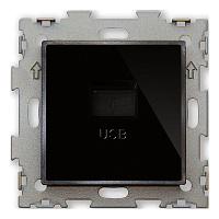 Дизайнерская розетка USB 2.1А, черный, GL-W201U-BCG CGSS, серия Эстетика