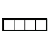 Дизайнерская рамка 4 местная, черный, PL-P104-BCM CGSS, серия Практика
