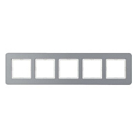 Дизайнерская рамка 5 местная, алюминий, струйная обработка, 10156074 Berker, серия Q.7