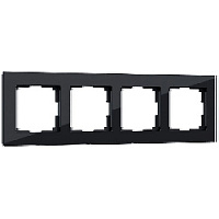 Дизайнерская рамка 4 местная, черный, стекло, W0041108 Werkel