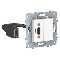 Дизайнерская розетка HDMI, белый, NU543018 Schneider Electric, серия Unica New