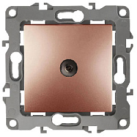 Дизайнерская розетка TV, медь, Б0027439 Эра, проходная, серия 12