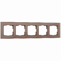 Дизайнерская рамка 5 местная, латте, стекло, W0051142 Werkel