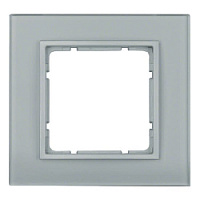 Дизайнерская рамка 1 местная, алюминиевый, глянцевый, стекло, 10116414 Berker, серия B.7