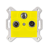 Дизайнерская розетка TV-R-SAT, желтый, 2CHH083303A6064 ABB, одиночная, серия Levit