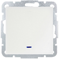 Дизайнерский выключатель, белый, 83012LW, Wedder, одноклавишный, проходной, с LED-подсветкой