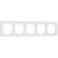 Дизайнерская рамка 5 местная, белый, поликарбонат, W0052001 Werkel