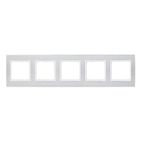 Дизайнерская рамка 5 местная, алюминий/полярная белизна, 10153904 Berker, серия B.3