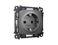 Комплект механизма электрической розетки с/з на винтовых зажимах, антрацит серый, MO656010 Ambrella Volt