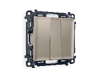 Комплект механизма 3-кл выключателя, серо-бежевый матовый, MA365010 Ambrella Volt, трехклавишный