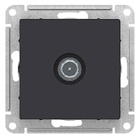 Дизайнерская розетка TV проходная, карбон, ATN001092 Schneider Electric, серия Atlas Design