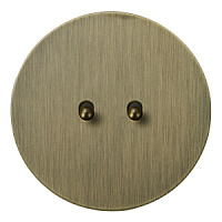 Дизайнерский выключатель проходной круглый, переключатель - капля, EU030103A02 Salvador, двухклавишный