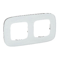 Дизайнерская рамка 2 местная, белое стекло, 755542 Legrand, серия Valena Allure