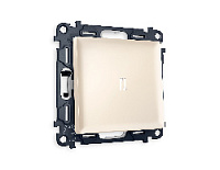Комплект механизма 1-кл проходного выключателя с подсветкой 5600K нейтральный белый свет, бежевый матовый, MA322035 Ambrella Volt, одноклавишный