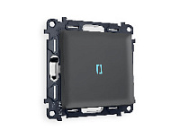 Комплект механизма 1-кл выключателя с подсветкой 10000K голубой свет, графит мягкое касание, MA902020 Ambrella Volt, одноклавишный