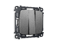 Комплект механизма 3-кл выключателя, антрацит серый, MO655010 Ambrella Volt, трехклавишный