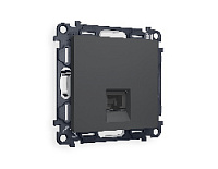 Комплект механизма компьютерной розетки RJ-45(8P8C) CAT6 с шторкой, графит мягкое касание, MA912010 Ambrella Volt