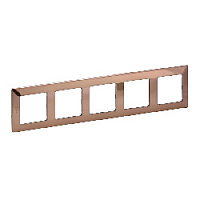 Дизайнерская рамка 5 местная, медь, 754165 Legrand, серия Valena Life