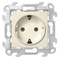 Дизайнерская розетка с заземлением, слоновая кость, 2450434-031 Simon, серия 24 Harmonie