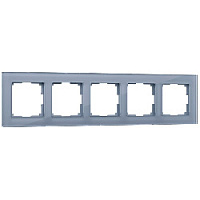 Дизайнерская рамка 5 местная, серый, стекло, W0051115 Werkel