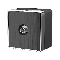 Дизайнерская розетка ТВ, графит рифленый, W5083004 Werkel, оконечная, серия Gallant