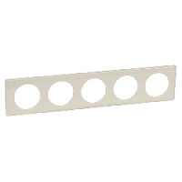 Дизайнерская рамка 5 местная, слоновая кость, 066625 Legrand, серия Celiane