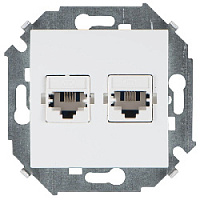 Дизайнерская розетка телефонная 2хRJ-11, белый, 1591589-030 Simon, серия 15