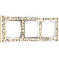 Дизайнерская рамка 3 местная, белое золото, алюминий, W0031523 Werkel