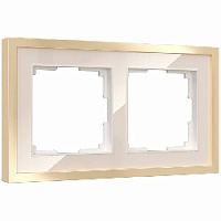 Дизайнерская рамка 2 местная, айвори / латунь, акрил, цинковый сплав, W0022851 Werkel